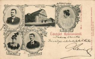 1899 Kolozsvár, Cluj; Nemzeti Színház, a társulatból: Mezey Mihály, Székely Irén, Perényi Margit, Kassay Károly / National Theater, members of the company (EK)