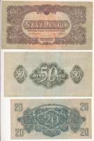 1944. 1P + 2P + 5P + 20P + 50P + 100P "A Vörös Hadsereg Parancsnoksága" T:II,III