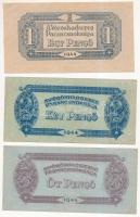 1944. 1P + 2P + 5P + 20P + 50P + 100P "A Vörös Hadsereg Parancsnoksága" T:II,III