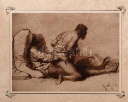 Erato. Graphiken von Mihály Zichy. Bp., 1988, Corvina. Minikönyv, Zichy Mihály erotikus grafikáinak ...