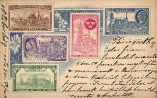 1900 Paris, World Expo, set of stamps, floral (EK)