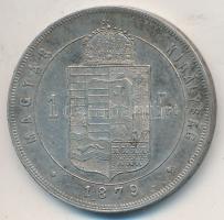 1879KB 1Ft Ag "Ferenc József / Középcímer" T:2,2- patina  Adamo M15