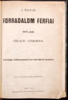 Szilágyi Sándor: A magyar forradalom férfiai 1848/9-ből. Második átdolgozott és bővített kiadás. Két autograph-melléklettel. Pest, 1850. Heckenast. (8)+344+(8)p.+1 kihajt. mell. Későbbi félvászon-kötésben. Az egyik kihajtható melléklet fele hiányzik.