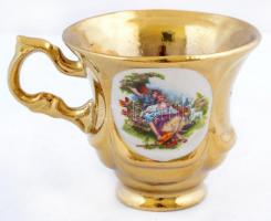 Arany teás készlet és váza, jelzés nélkül, apró hibákkal