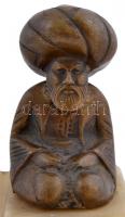 Imádkozó pasa, réz, márvány talapzaton, jelzés nélkül, m: 12 cm