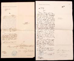 1882 Arany János hagyatéki eljárásáról rendelkező két dokumentum. Az árvaszék által küldött értesítés közjegyző kirendeléséről, valamint  gyámhatósági rendelkezésről szóló értesítés Arany Júlia férjének címezve.