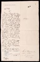 1882 Arany János hagyatéki eljárásáról rendelkező két dokumentum. Az árvaszék által küldött értesíté...