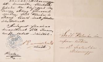 1882 Arany János hagyatéki eljárásáról rendelkező két dokumentum. Az árvaszék által küldött értesíté...