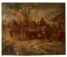 Jelzés nélkül: Kádárok. Olaj, vászon, 105×139 cm