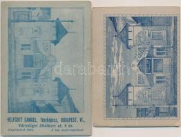 Helfgott Sámuel fényképész: kabinet-fotói, hátoldalán a fotós Városligeti műtermének képével / Cabin...