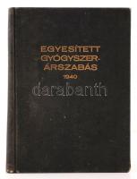 Egyesített gyógyszer-árszabás. Bp., 1935. Magyar Gyógyszerész Egyesület. 160p. Egészvászon kötésben