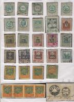 1.100 db főleg háború előtti okmánybélyeg házi készítésű albumban