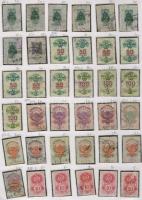 1.100 db főleg háború előtti okmánybélyeg házi készítésű albumban