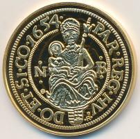 DN "Magyar aranypénzek utánveretben - II. Rákóczi György dukát" aranyozott Ag emlékérem ta...