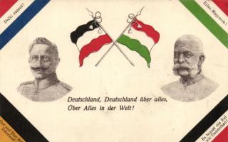 Deutschland, Deutschland über alles, über alles in der Welt! / Wilhelm II, Franz Joseph, Viribus Unitis propaganda card