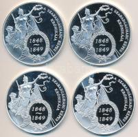 DN "A szabadságharc képes krónikája" (4xklf) festett, ezüstözött Cu-Ni emlékérmék tanúsítv...