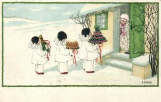 3 db RÉGI motívumlap képeslap, gyerek, s: Pauli Ebner / 3 old motive postcards, children