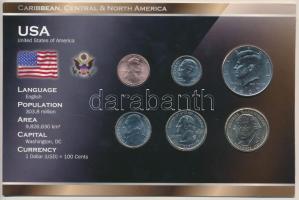 Amerikai Egyesült Államok 2004-2009. 1c-1$ (6xklf) fémpénz szett "World Money" T:1 USA 2004-2009. 1 Cent - 1 Dollar (6xdiff) coin set "World Money" C:UNC