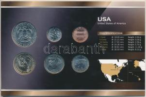 Amerikai Egyesült Államok 2004-2009. 1c-1$ (6xklf) fémpénz szett "World Money" T:1
USA 20...