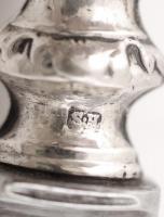 Ezüst(Ag) nyelű villa és kés, jelzett, br: 85,7 g