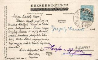 Budapest V. Erzsébet Királyné Szálló étterem és söröző pince, Sándor Béla falfestménye Petőfi János ...