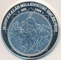 DN "A magyar nemzet pénzérméi - Honfoglalás Millenniumi emlékpénz 896-1896." Ag emlékérem ...