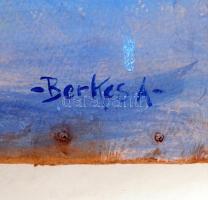 Berkes jelzéssel: Éjszakai utcakép. Olaj, karton (széleken sérült), 50×70 cm