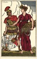 1916 Bundesfeier Postkarte / Swiss propaganda, Roman soldier Ga. s: H. C. Fourtier