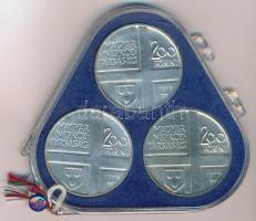 1976. 200Ft Ag 3klf db "Festők I. / Derkovits, Szinyei, Munkácsy" sor, eredeti plombált MN...