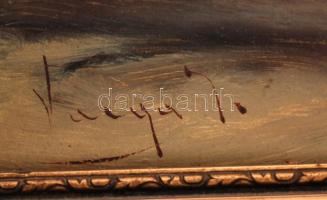 Varga I. jelzéssel: Lump. Olaj, karton, fa keretben, 34x23 cm