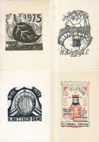 Gulicska Lőrinc ill., Kaczur jelzéssel:kis grafika klisék, jelzett, papír,4db, 15x10cm