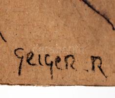 Geiger jelzéssel: Kártyázók. Tus, karton, 21×30 cm