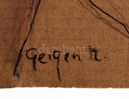 Geiger jelzéssel: Portré. Tus, karton, 21×30 cm