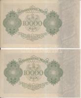 Németország / Weimari Köztársaság 1922. 10.000M (4x) párban sorszámkövetők T:I,I-
Germany / Weimar ...