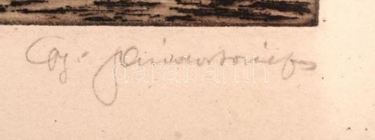 Olvashatatlan jelzéssel: Velence. Rézkarc, papír, üvegezett keretben, 12×16 cm