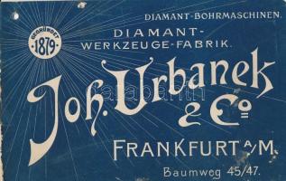 cca 1910 Joh. Urbanek&amp;Co. Frankfurt am Main gyár ábrákkal illusztrált üvegvágó katalógusa, 14p