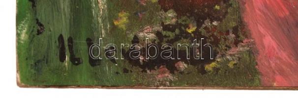 Illés jelzéssel: Vissza a természetbe. Olaj, karton, 20×29 cm