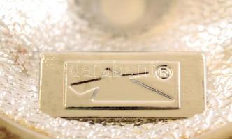 Jelzett füles váza, fém, m:20 cm