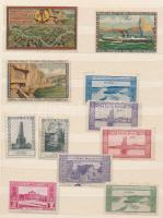 148 db régi levélzáró + kevés bélyeg 10 lapos közepes berakóban