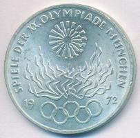 NSZK 1972J 10M Ag "Olimpia-München / Olimpiai Láng" T:2 apró ph. FRG 1972J 10 Mark Ag "Olympic Games Munich / Olympic Flame" C:XF tiny edge error