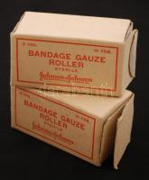 "Johnson&Johnson bandage gauze roller sterile"(steril géz) eredeti dobozában, 2 db