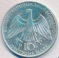 NSZK 1972D 10M Ag "Olimpia-München / Csomó" T:2 patina FRG 1972D 10 Mark Ag "Olymics Munich / Knot" C:XF patina