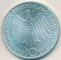NSZK 1972F 10M Ag "Olimpia / Spirál" T:2 apró ph. FRG 1972F 10 Mark Ag "Olympic Games Munich / Spiral" C:XF tiny edge error
