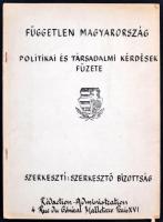 Szerkesztő Bizottság: Független Magyarország. Politikai és társadalmi kérdések füzete. Rédaction- Administration, Paris. pp.:33, 26x20cm