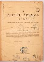 1878 A petőfi-Társaság lapja. Szépirodalmi. művészeti és társadalmi heti közlöny. 12 száma, szerk.:Szana Tamás et alii. Bp., Weiszmann Testvérek. pp.:200, 30x23cm. Viseltes kötésben, egy oldal hiányos.