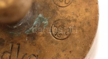 Koronás réz súlyok (2g,5g,5dkg,10dkg(2×),20dkg), jelzettek, összesen:6 db