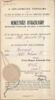 1925 Nemzetközi autós útigazolvány, és még 3 autós irat, / International certificate of route.