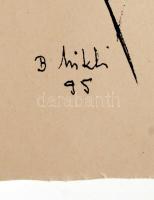 B. Mikli Ferenc: Család. Tus, papír. Jelzett. 30x41 cm