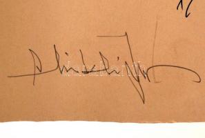 B. Mikli Ferenc: Család. Tus, papír. Jelzett. 30x41 cm