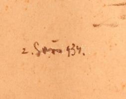 Soós István (1900-2002): Római kút. Litho, papír, jelzett, üvegezett keretben 33x45 cm